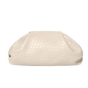 Vegan Leather Ruched Dumpling Clutch Purse, Chic Evening Style